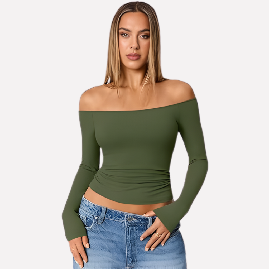 Women's Off The Shoulder Long Sleeve Blouse - VibreMode