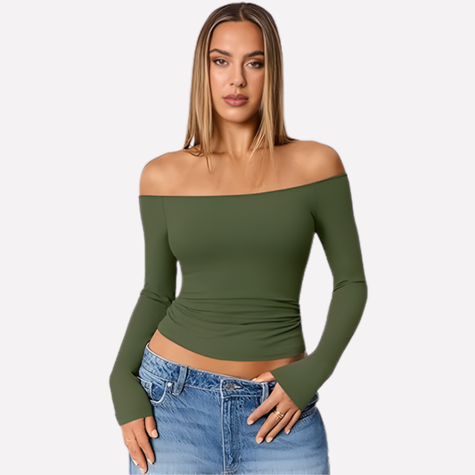 Women's Off The Shoulder Long Sleeve Blouse - VibreMode