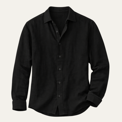 Men's Cotton Linen Shirt Relaxed Fit Casual - VibreMode