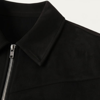 Men's Suede Leather Bomber Jacket Classic Style