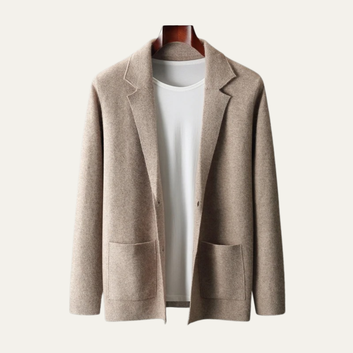 Men's Wool Cardigan Blazer Charcoal Grey - VibreMode
