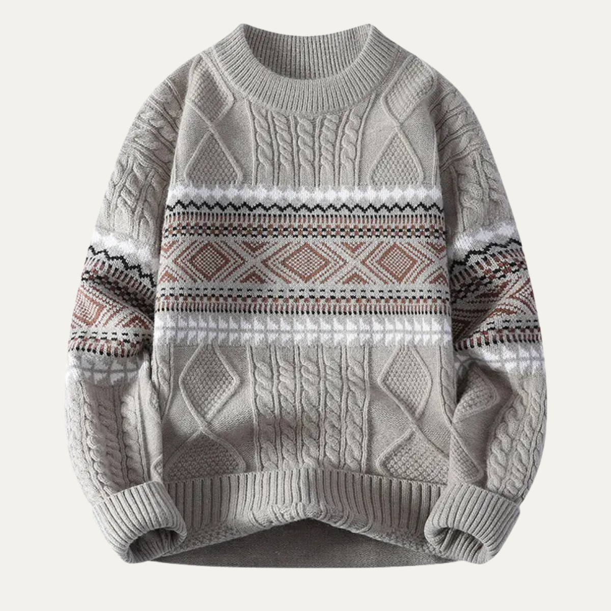 Men's Knitted Winter Sweater Nordic Pattern
