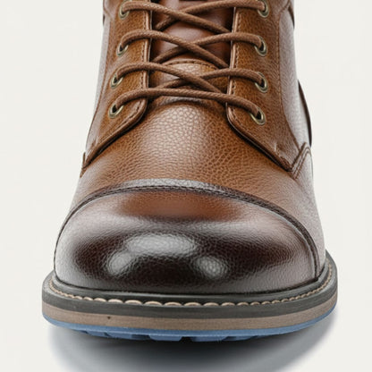 Men's Leather Hiking Boots Rugged Outdoor Brown