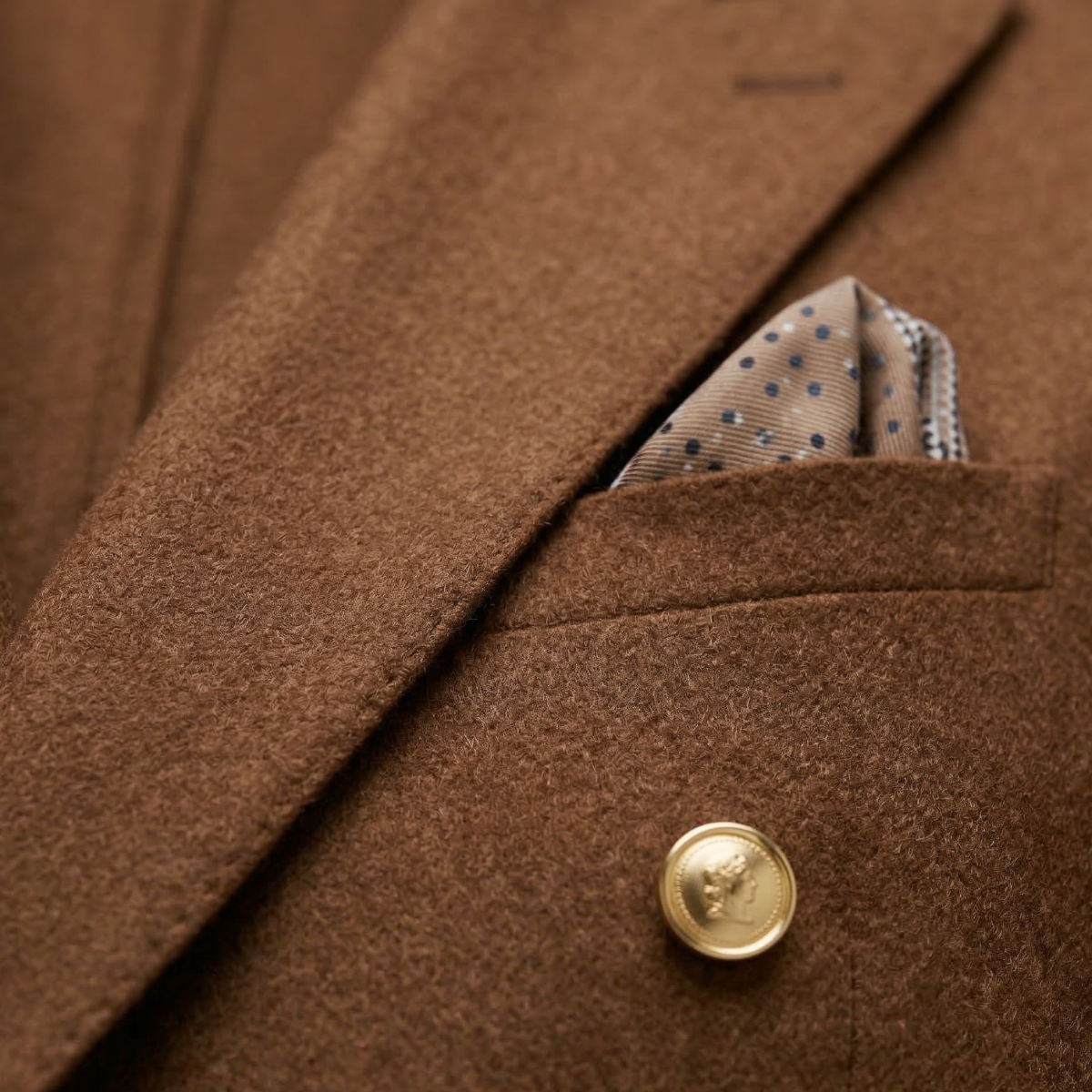 Men's Brown Double Breasted Suit Slim Fit 2 Piece