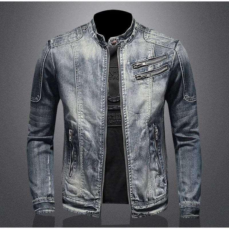 Men's Denim Jacket Set Blue