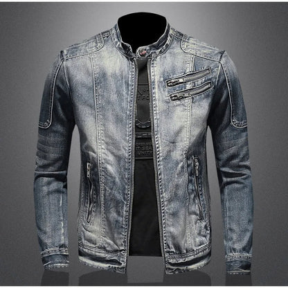 Men's Denim Jacket Set Blue