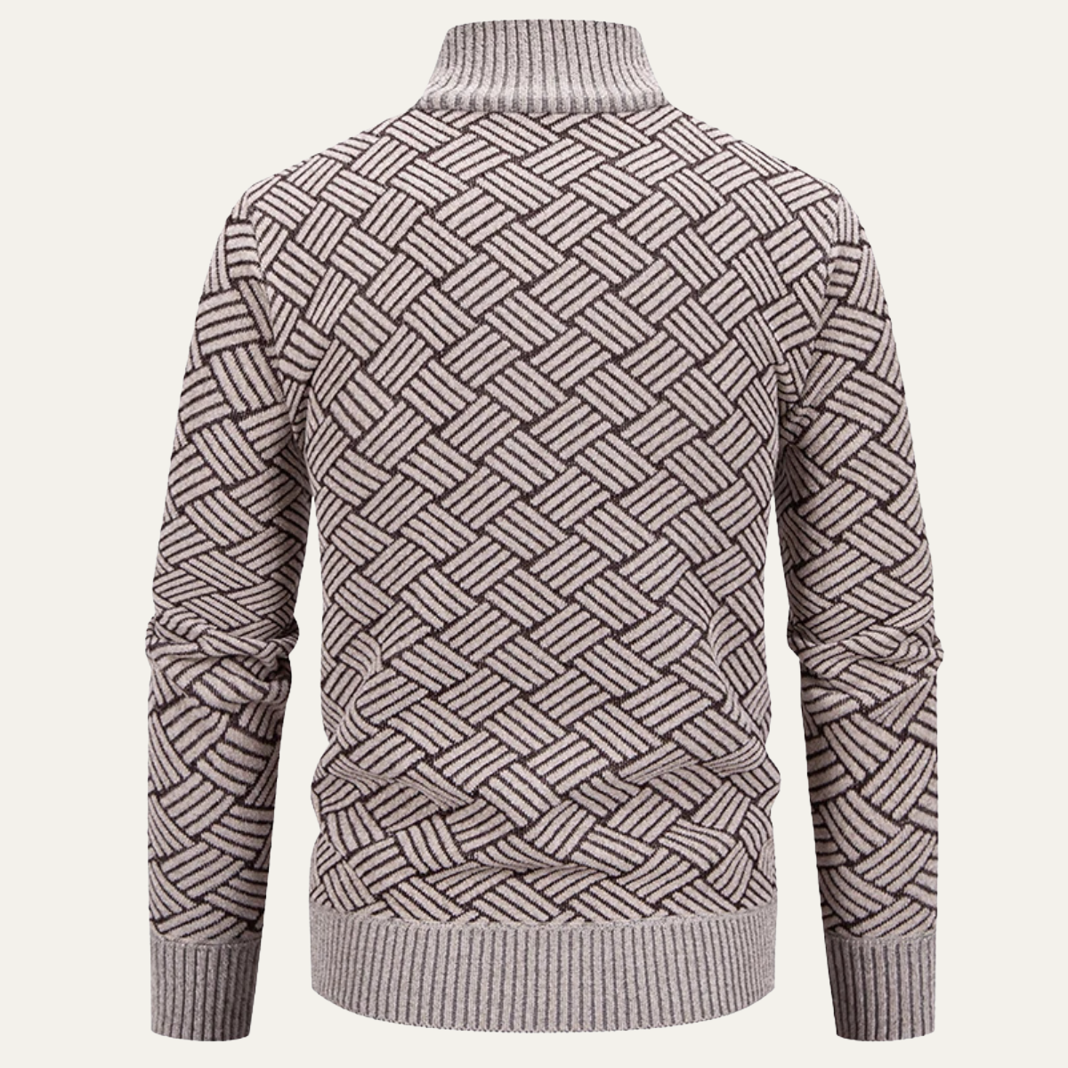 Men's Thick Knitted Full Zip Fleece Lined Jacket