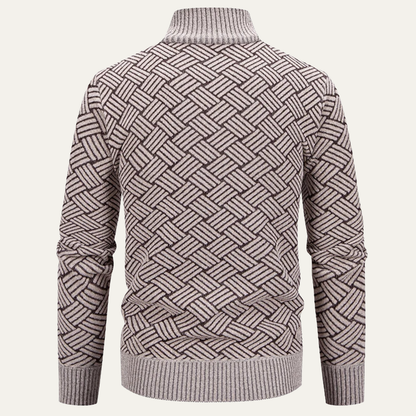 Men's Thick Knitted Full Zip Fleece Lined Jacket