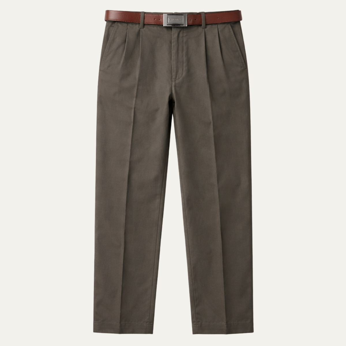 Men's Classic Straight Leg Pants Double Pleated Wool Black - VibreMode