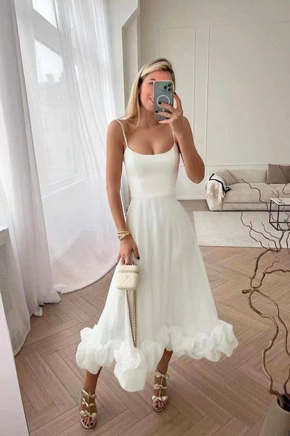 Flirty Strap Midi Summer Dress