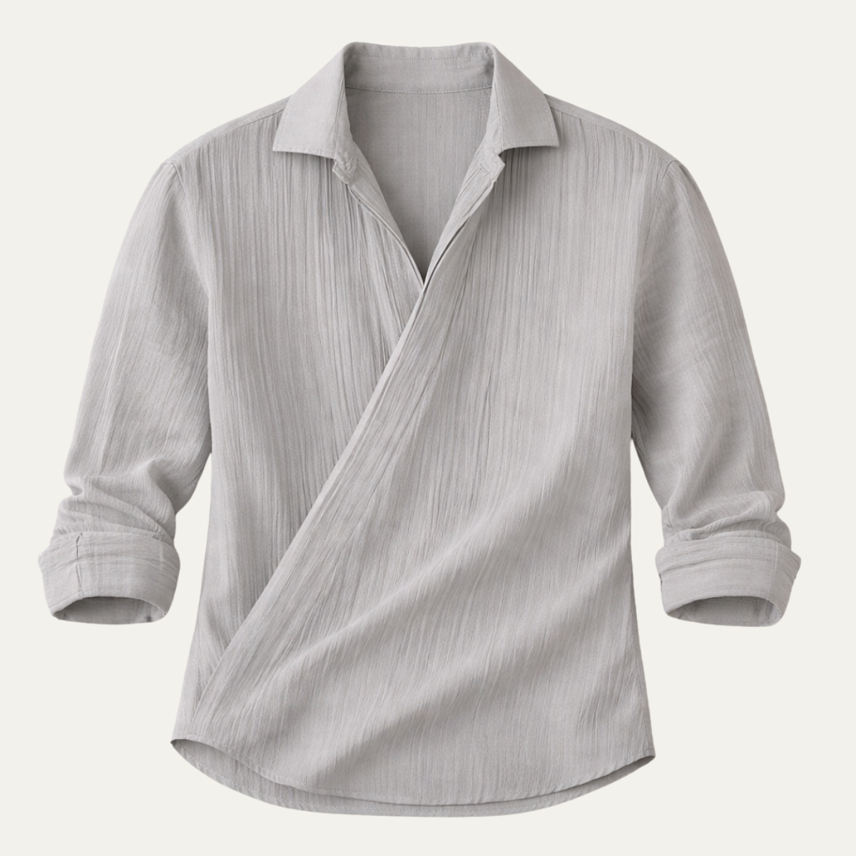Men's Slim Fit Dress Shirt Gray Cotton - VibreMode