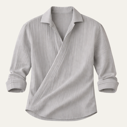 Men's Slim Fit Dress Shirt Gray Cotton - VibreMode