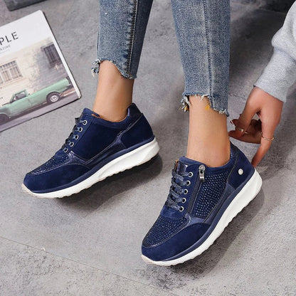 Women's Crystal Sneakers Platform Sole - VibreMode