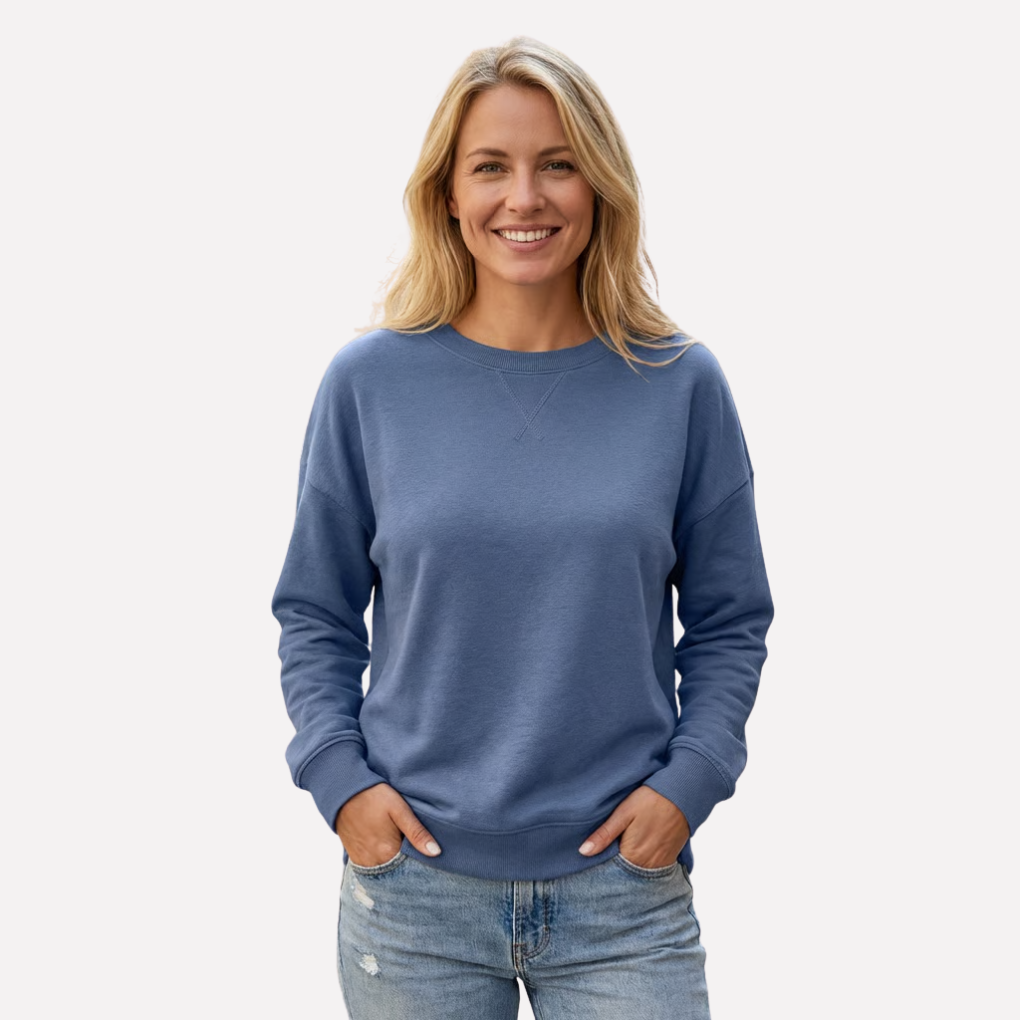 Women's Crew Neck Sweatshirt Cotton - VibreMode
