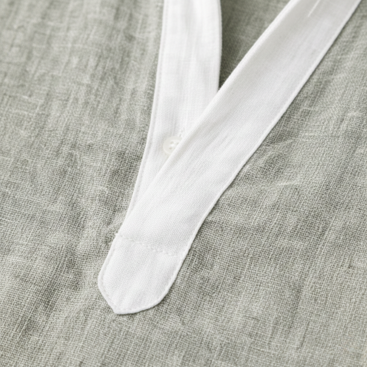 Men's Linen Blend Deep V Neck Shirt Lightweight