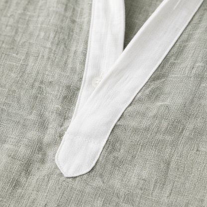 Men's Linen Blend Deep V Neck Shirt Lightweight