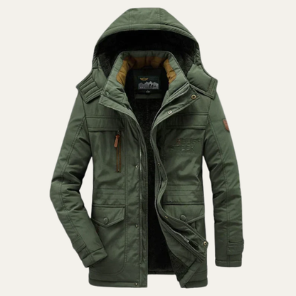 Men's Hooded Parka Coat Fleece Lined Warm Winter