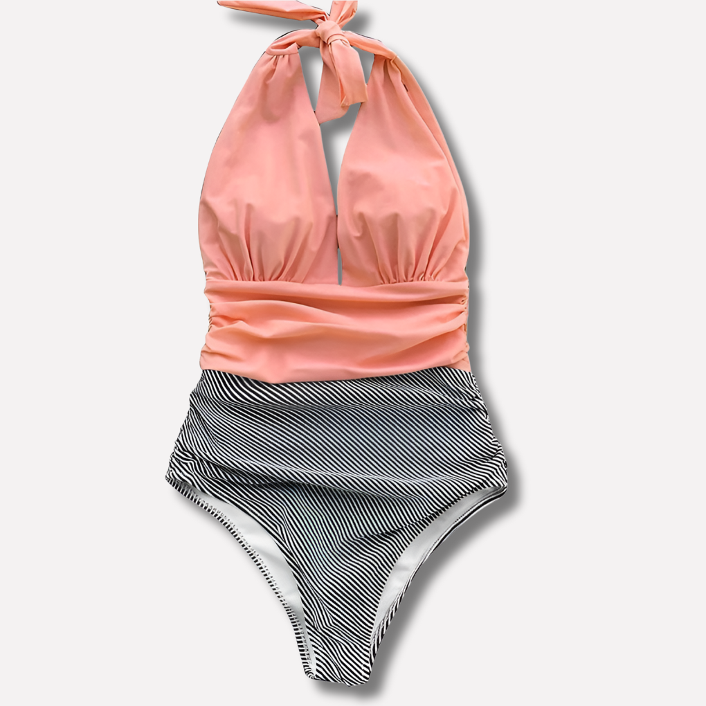 Women's Pleated One Piece Swimsuit