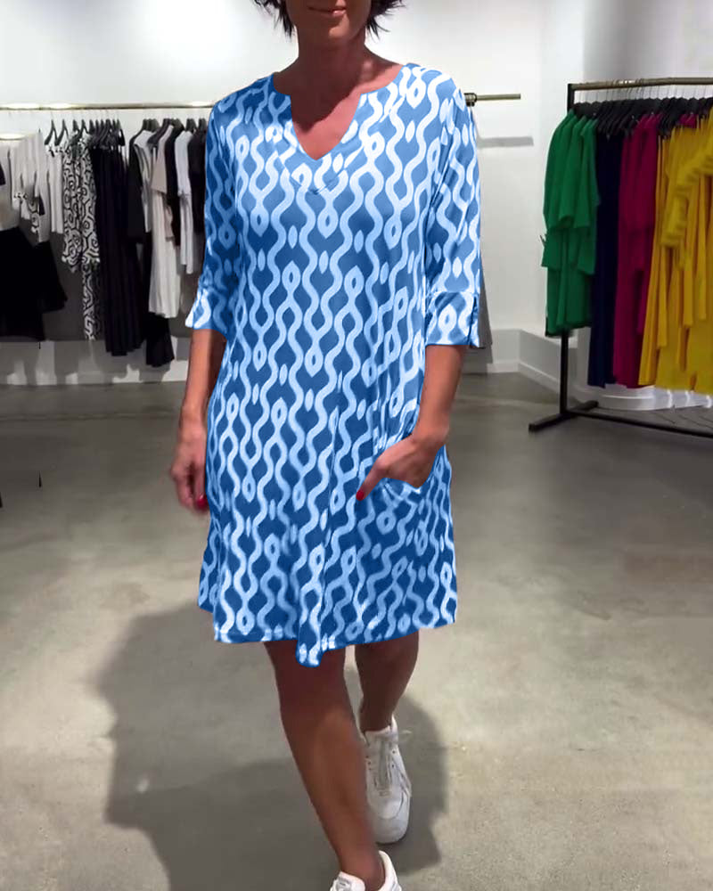 Stylish Patterned Mini Dress