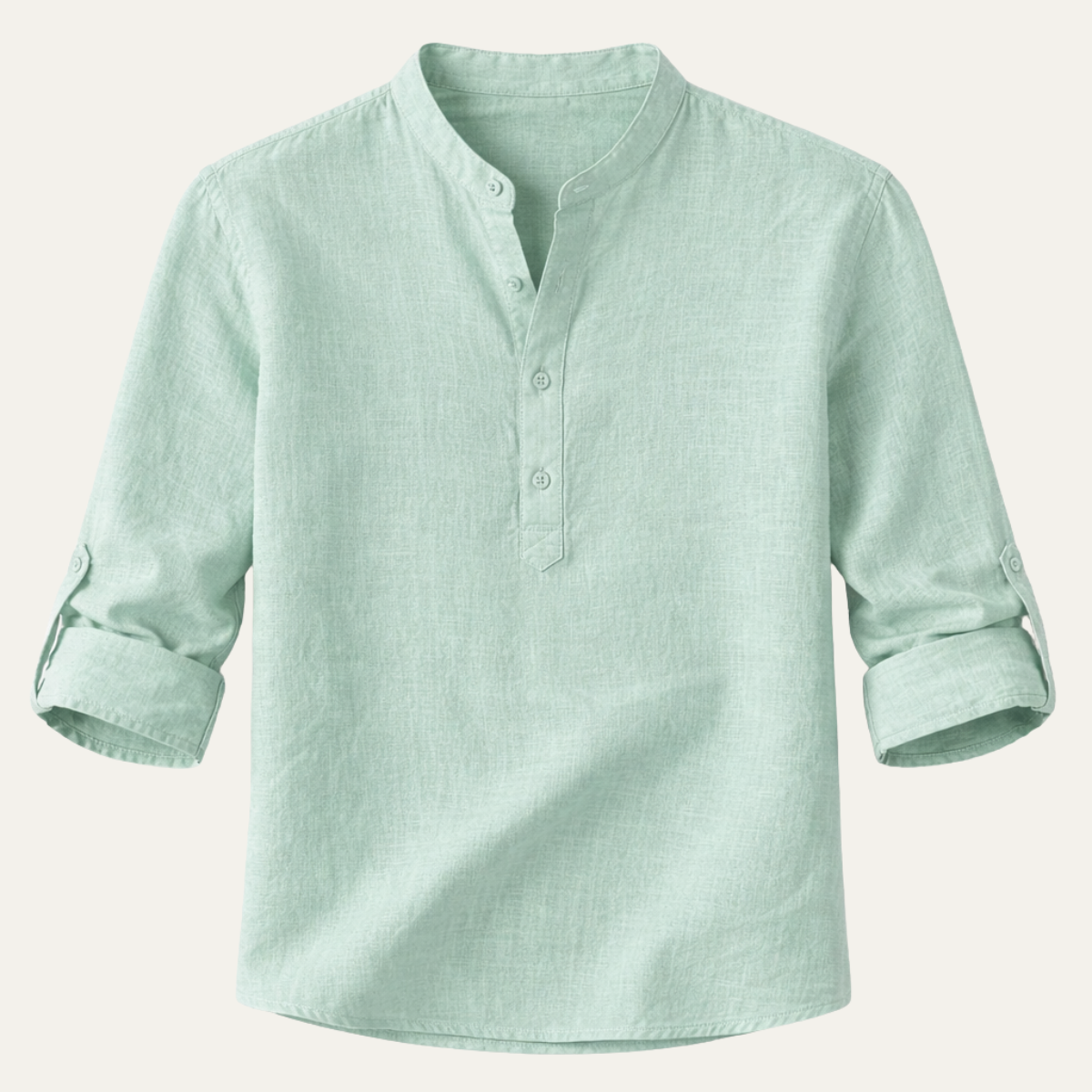 Men's Linen Casual Shirt Lightweight Beige - VibreMode