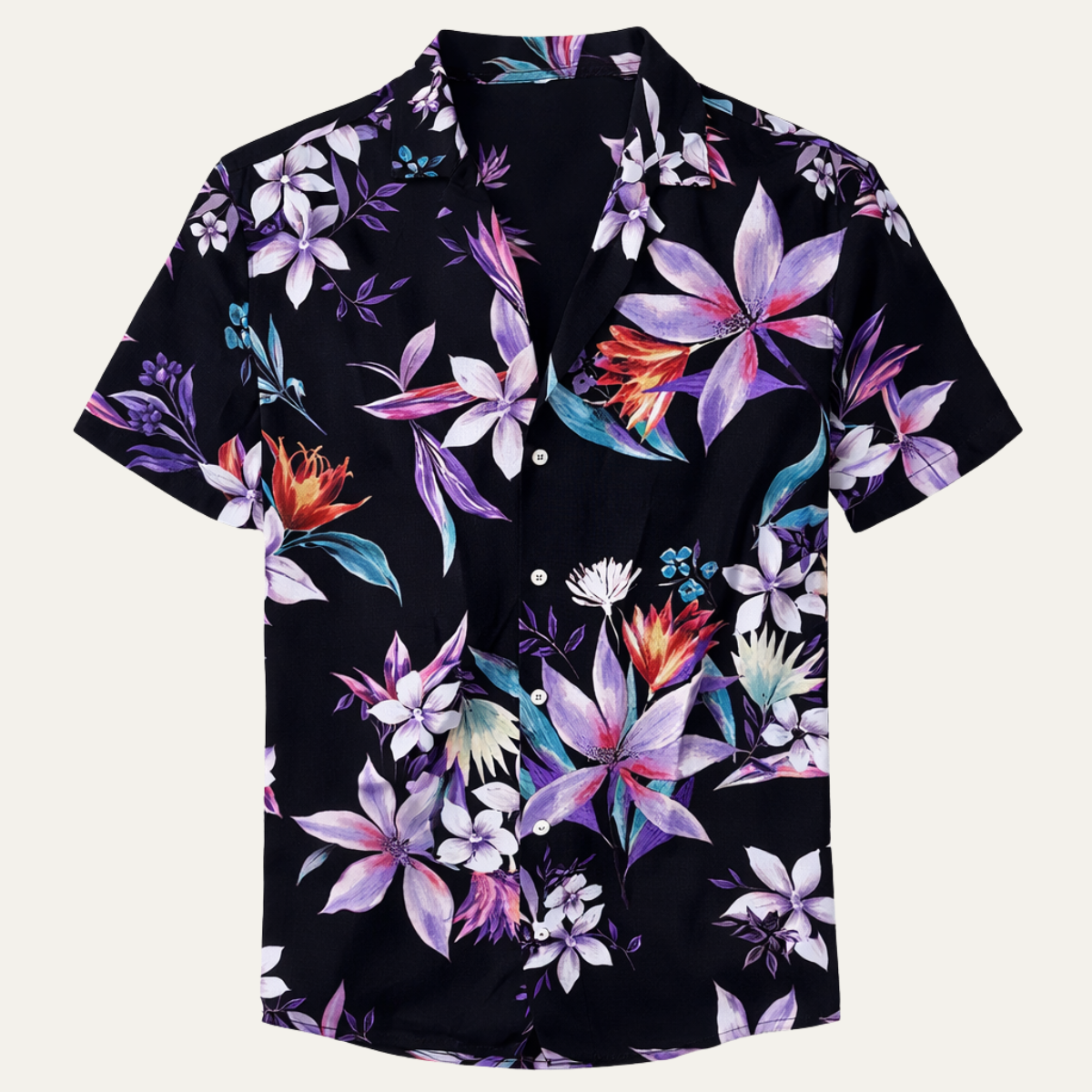 Men's Hawaiian Shirt Tropical Print Lightweight Coconut Design - VibreMode