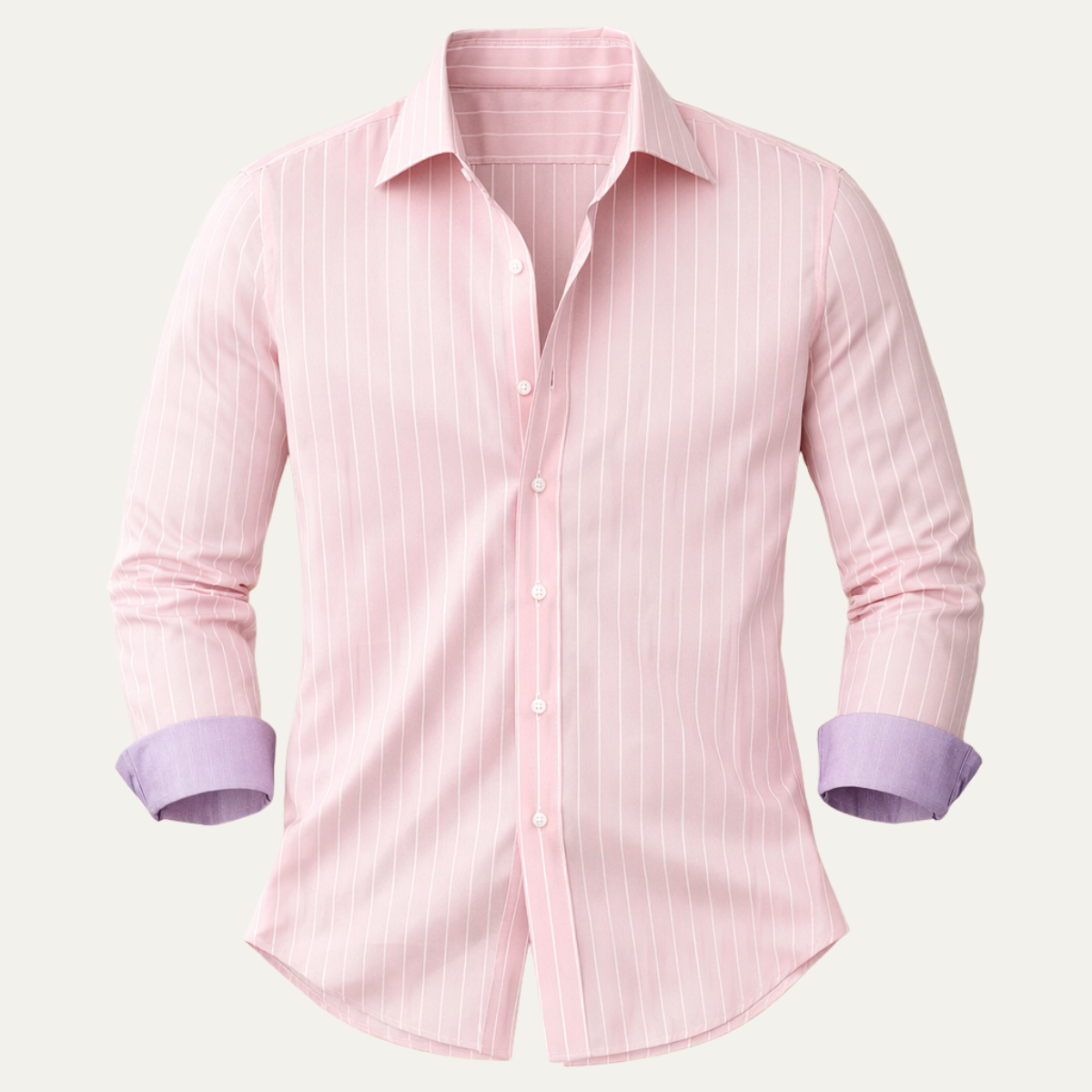 Men's Slim Fit Striped Button Up Shirt