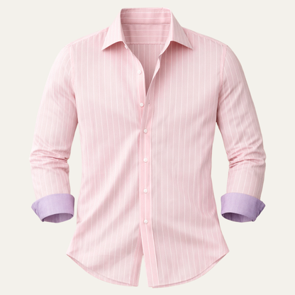 Men's Slim Fit Striped Button Up Shirt