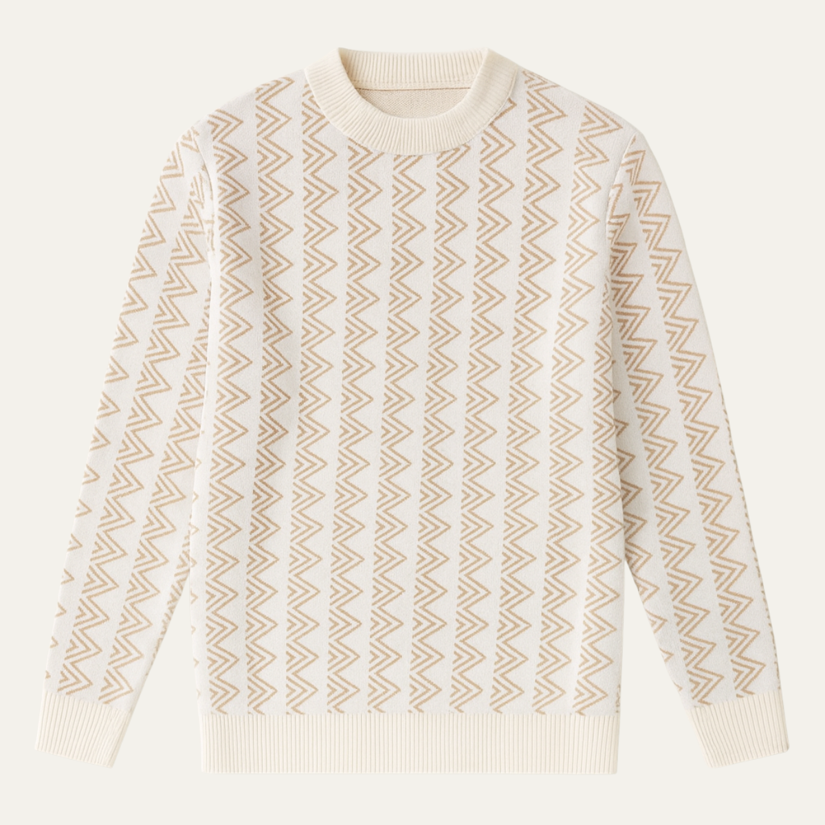 Men's Geometric Crew Neck Sweater - VibreMode