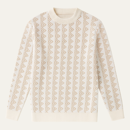 Men's Geometric Crew Neck Sweater - VibreMode
