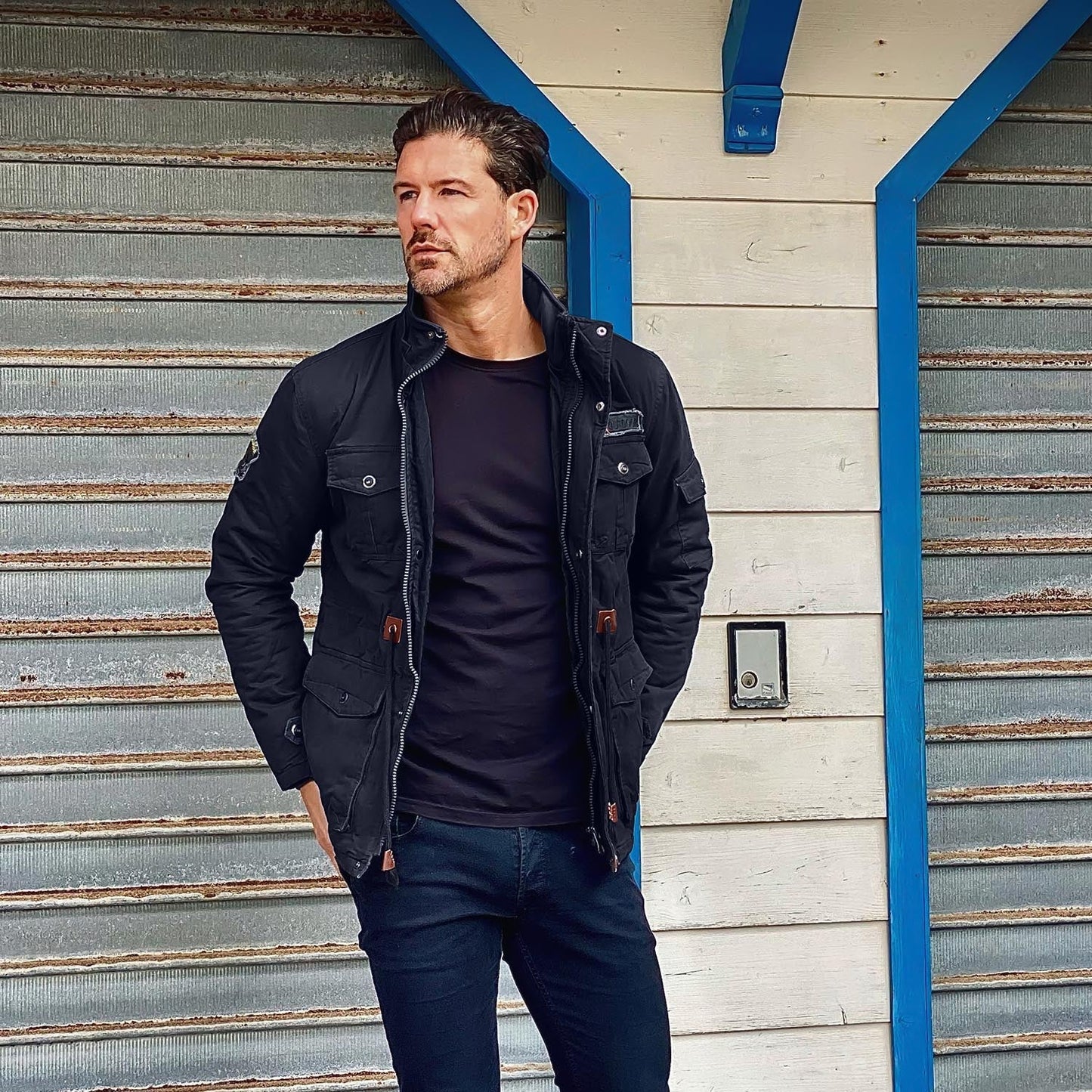 Men's Winter Parka Jacket Fleece Lined Waterproof Black