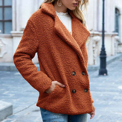Women's Double-Breasted Coat Mid-Length Timeless
