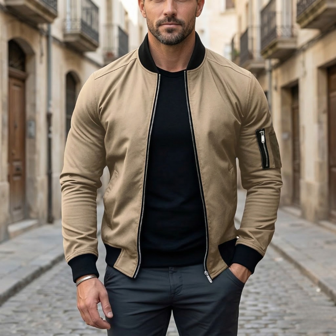 Men’s Bomber Jacket Zip Up Casual Lightweight Outerwear