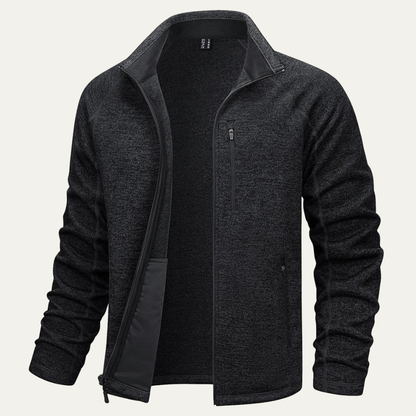 Men's Full Zip Fleece Jacket Warm Knitted