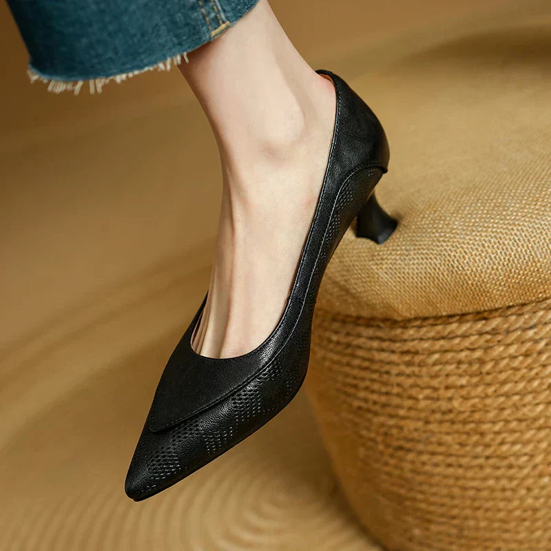 Low Heel Women's Pointed Toe Slip On Pumps