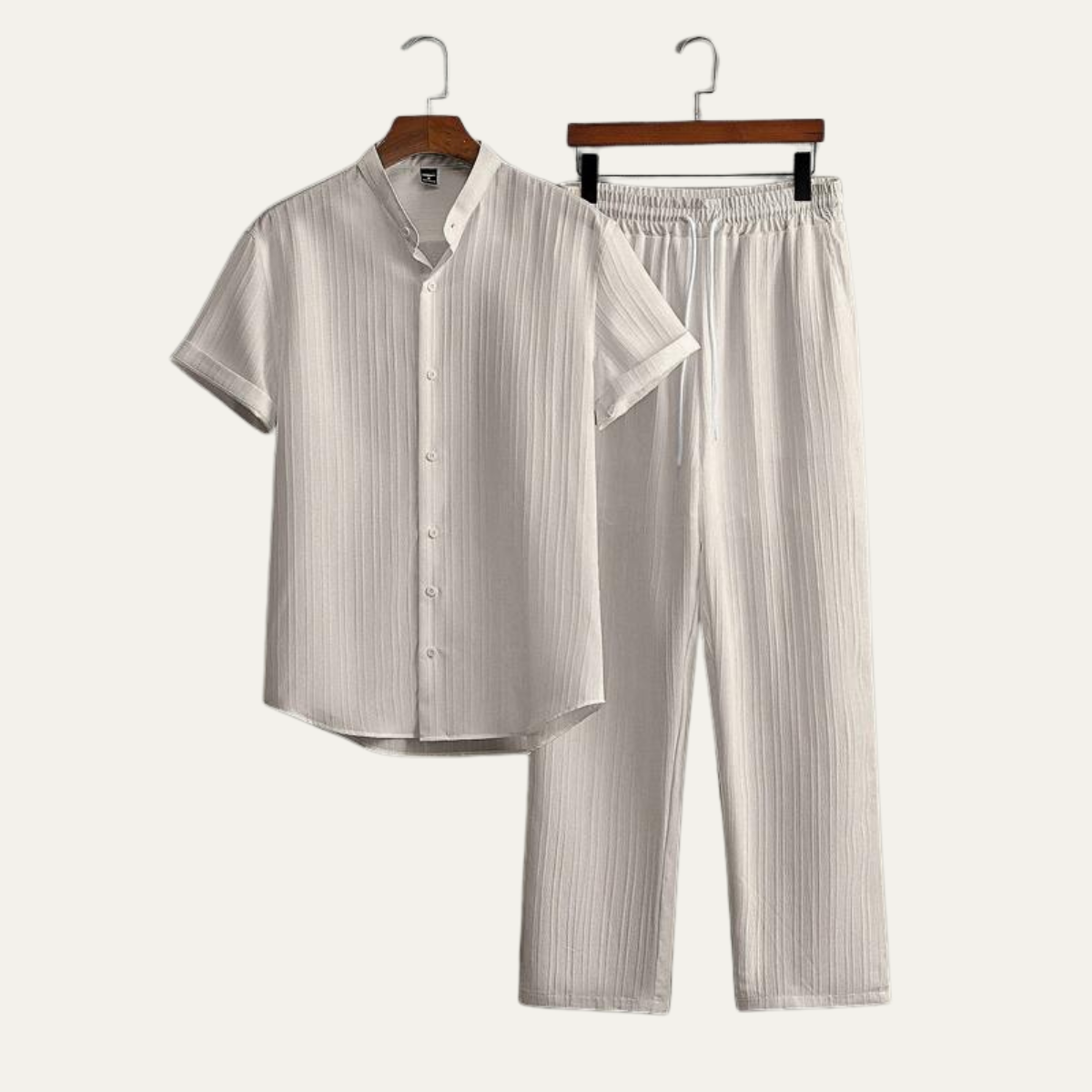 Men's Linen Summer Casual Shirt And Pants Set - VibreMode