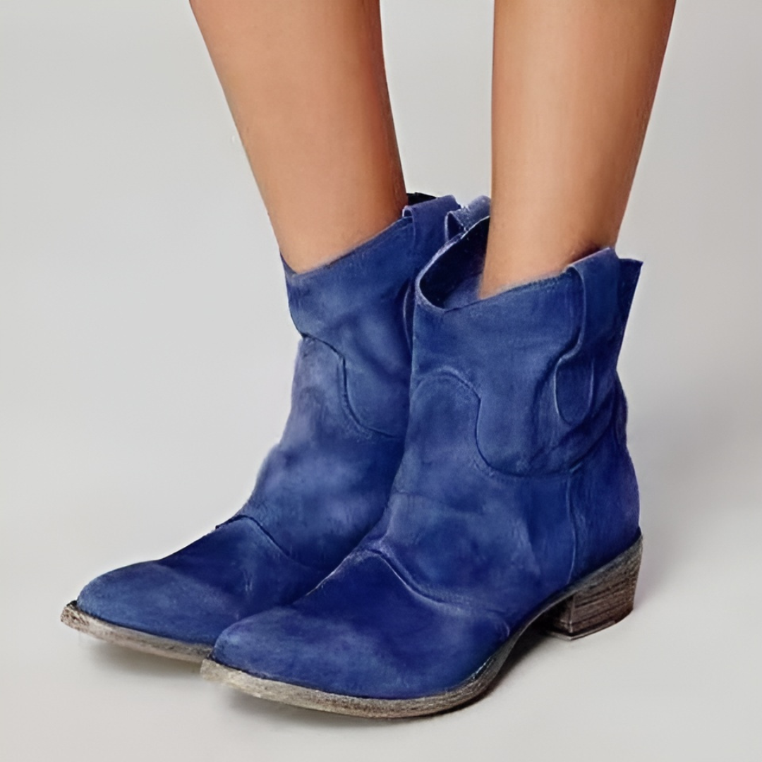 Women's Western Ankle Boots Block Heel