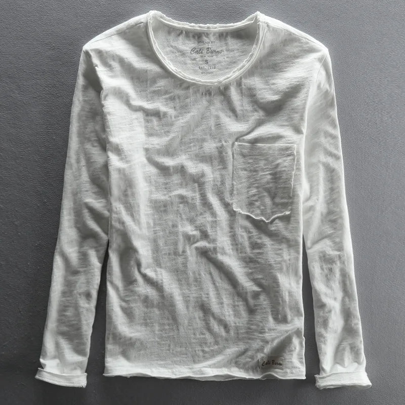 Cotton Long Sleeve Crew Neck Shirt
