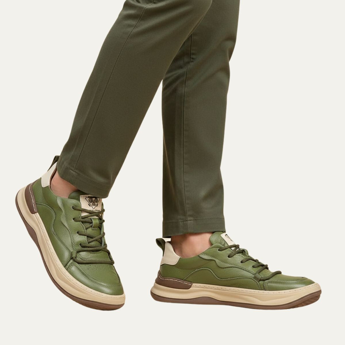 Men's Leather Sneakers Modern Casual Brown