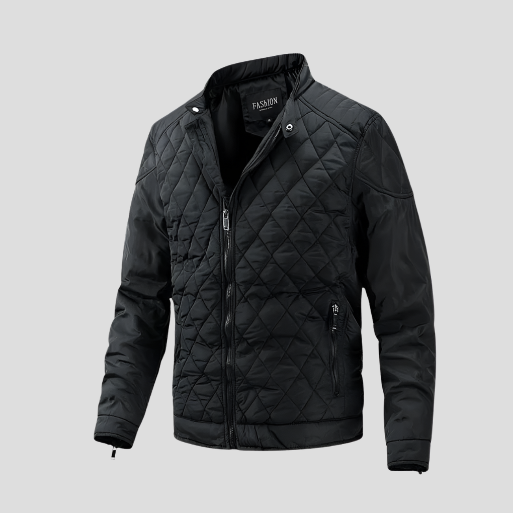 Men's Quilted Jacket Elegant Black - VibreMode