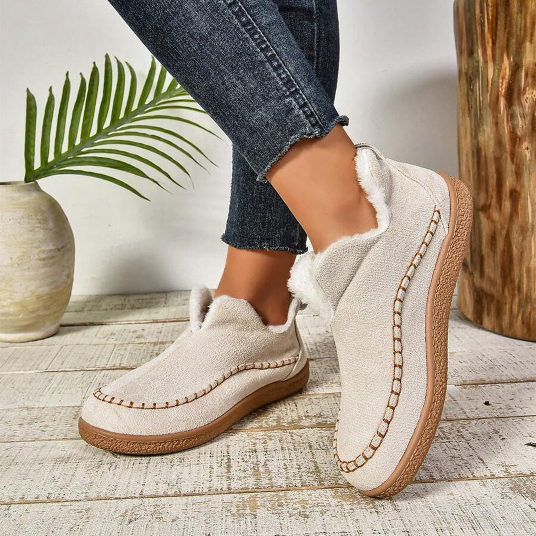 Women's Low Ankle Boots Rounded Toe Pull On Design
