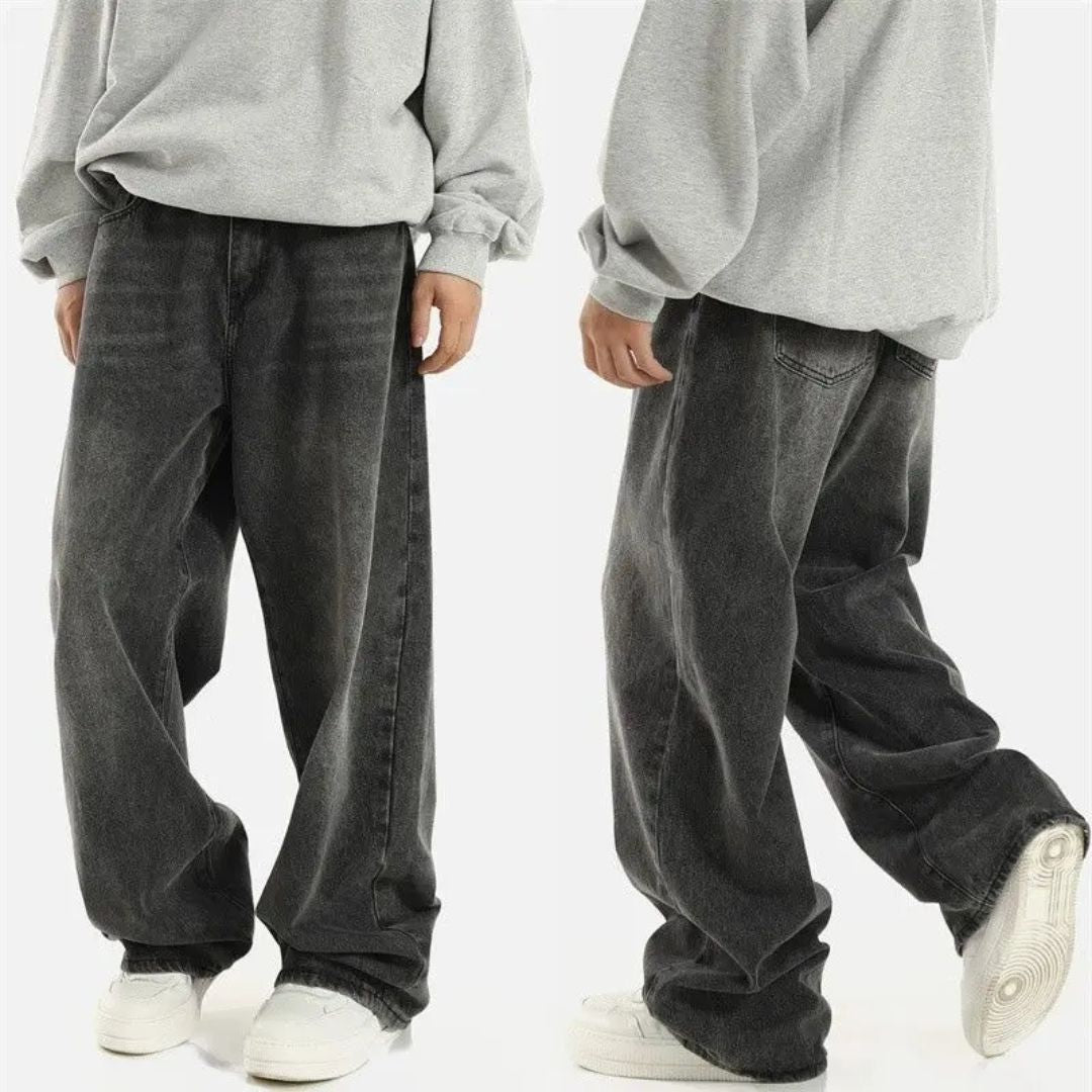 Men's Straight Leg Wide Jeans - VibreMode