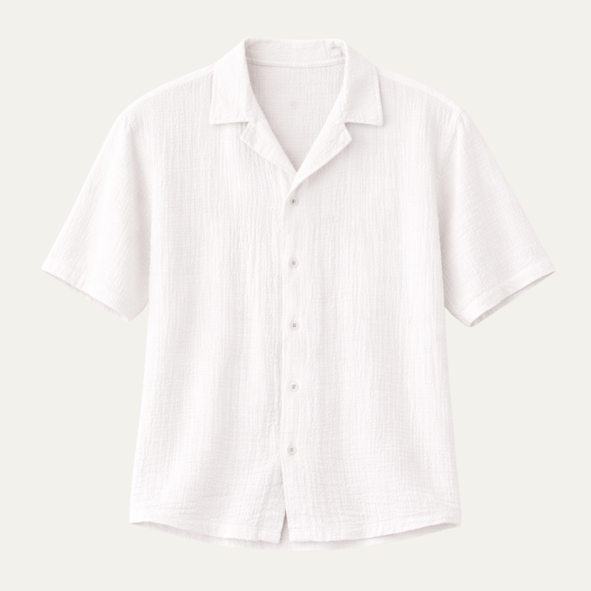 Men's Button Up Shirt Loose Fit Oxford Collar White - VibreMode
