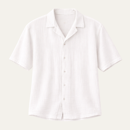 Men's Button Up Shirt Loose Fit Oxford Collar White - VibreMode