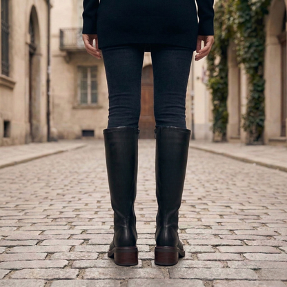 Knee High Boots Flat Heel Round Toe Women