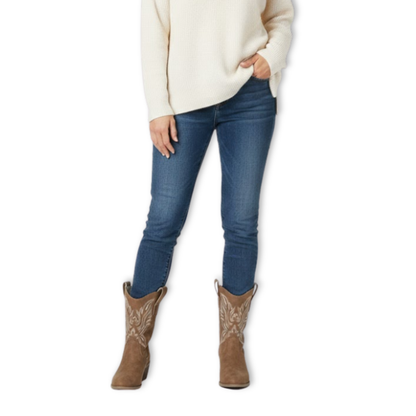 Warm Ankle Boots with Embroidery and Block Heels