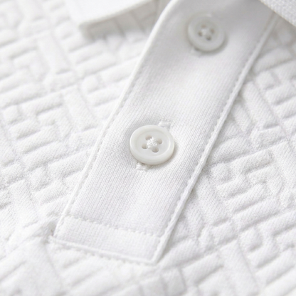 Men's Textured Polo Shirt White
