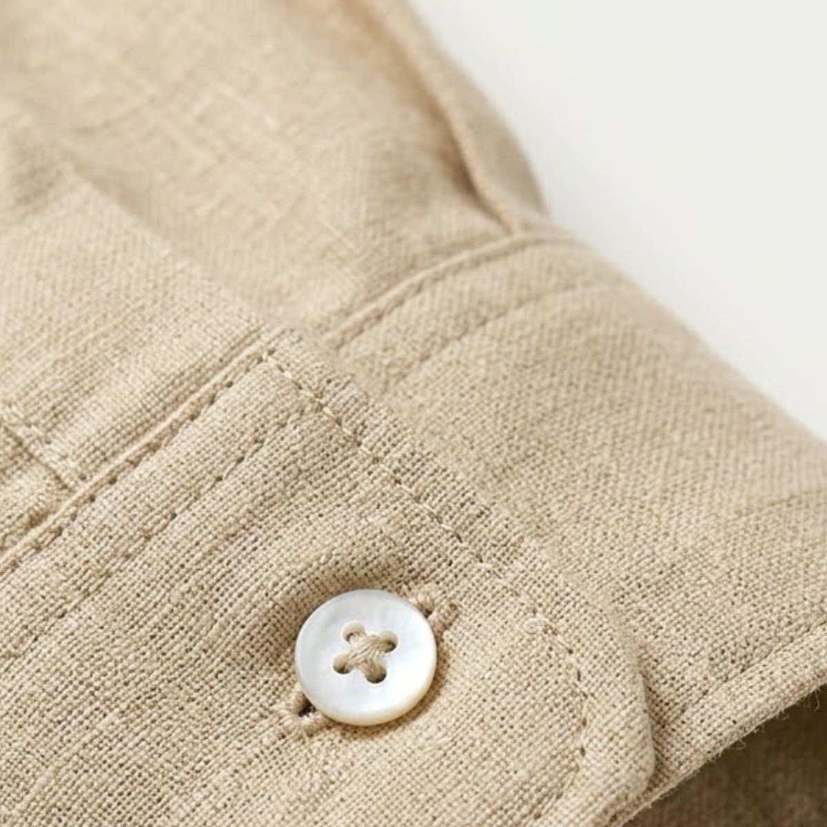Men's Linen Shirt Lightweight Beige