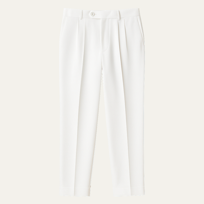 Men's Pleated Dress Pants Straight Leg Cotton Black - VibreMode