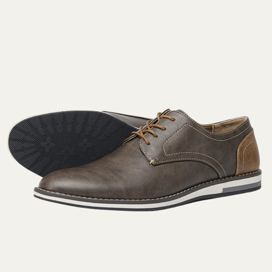 Hartwell Men's Leather Oxford Sneakers Two Tone Casual - VibreMode
