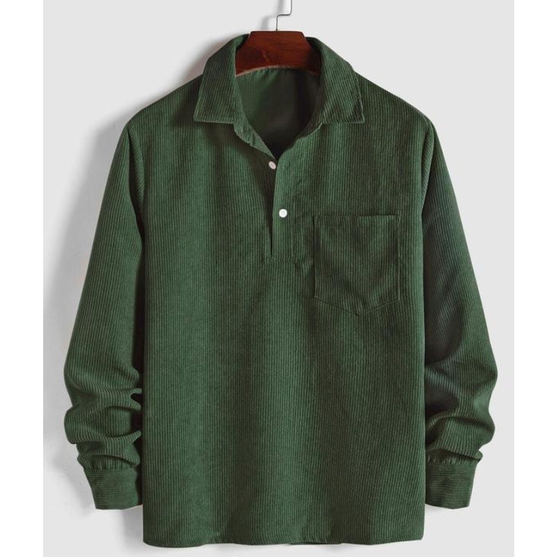 Men's Relaxed Fit Collared Pullover Shirt Casual - VibreMode